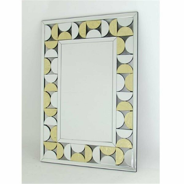 Wayborn Home Furnishing 35 x 25.5 x 0.625 in. Beveled Rectangled Mirror Gold Leaf Design - Mirror MR309